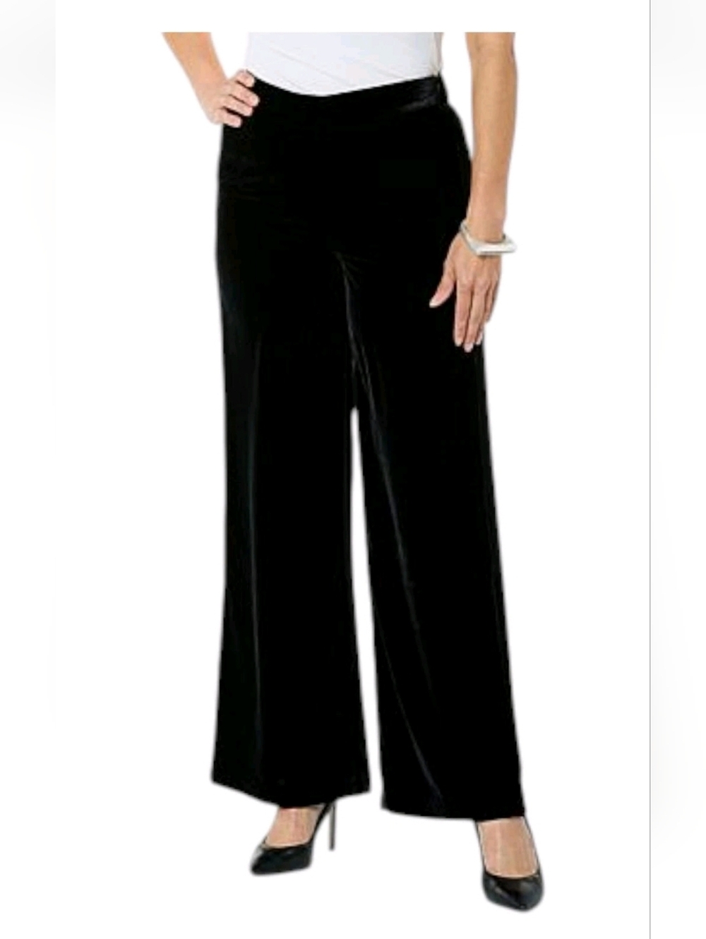 Wynne Collection Women's Velvet Wide Leg Pants Size LARGE